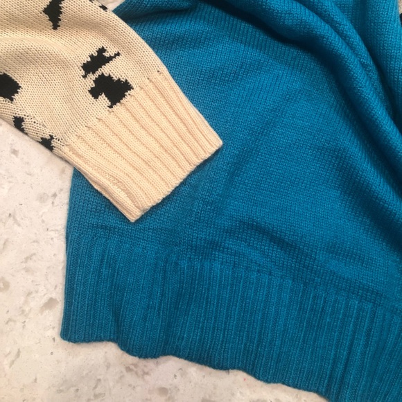 Leopard Printed Sweater Peacock Blue - Picture 5 of 6